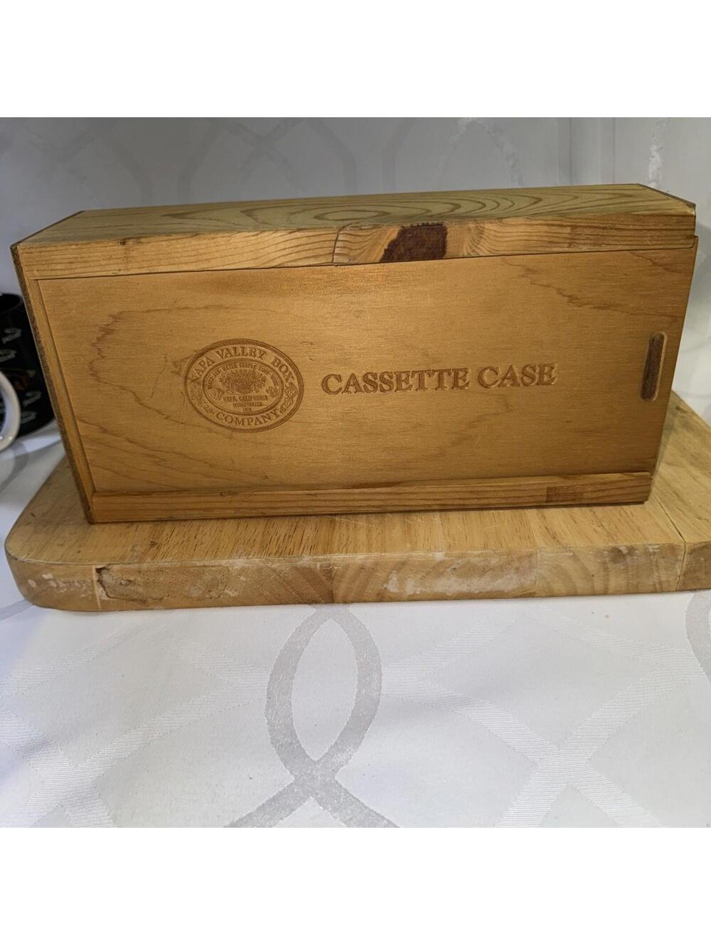 Vintage NAPA VALLEY BOX Co. 12 Slot Wood Cassette Carrying Case - Made in U.S.A.
